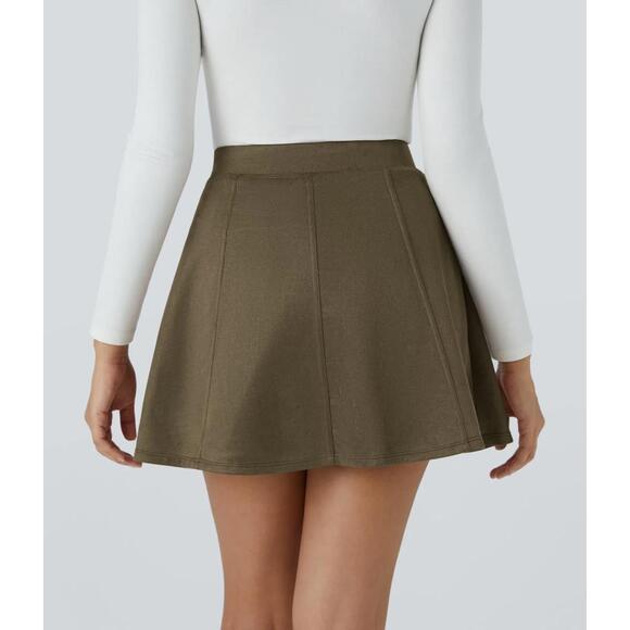 NWT Halara High Waisted Decorative 2-in-1 A Line Suede Mini Casual Skirt Size XS - Picture 3 of 9